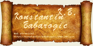Konstantin Babarogić vizit kartica
